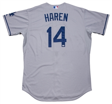 2014 Dan Haren Game Used Los Angeles Dodgers Road Jersey Used On 8/7/2014 (Freeway Series) (MLB Authenticated)